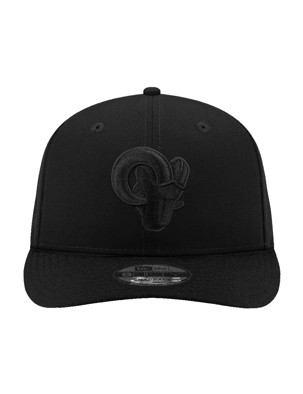 New Era Caps Los Angeles Rams New Era NFL Black On Black 9FIFTY Pre-Curved Snapback Hat - Black