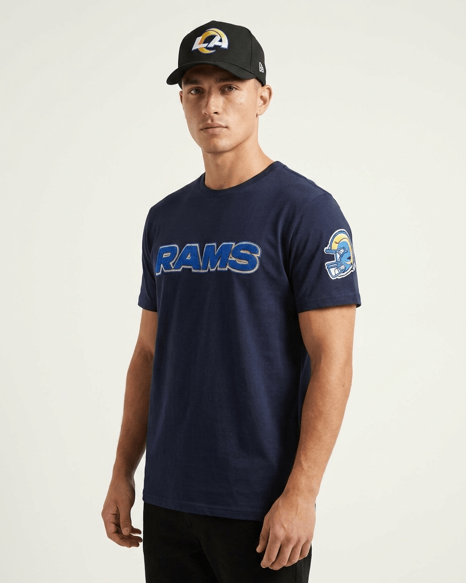US Sports HQ Bundles Los Angeles Rams NFL Premium Dark Hat & Tee Bundle