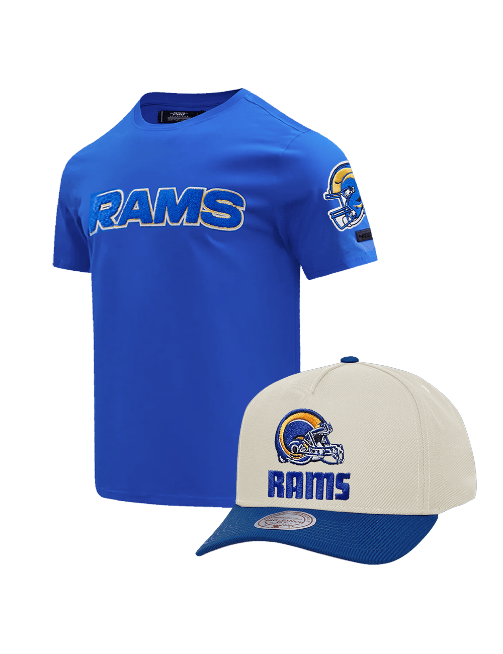 US Sports HQ Bundles Los Angeles Rams NFL Premium Light Hat & Tee Bundle