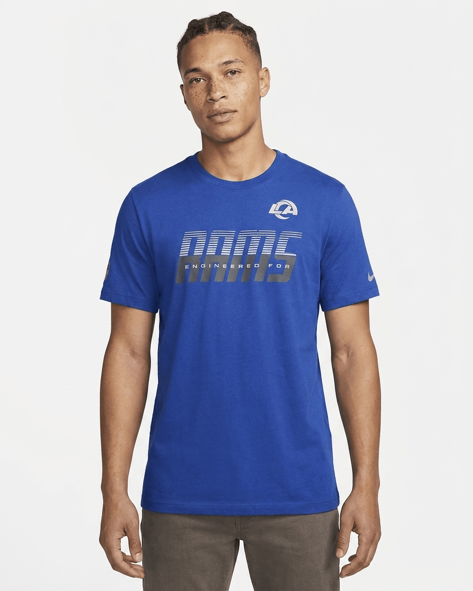 Nike T-Shirts Los Angeles Rams Nike NFL 26 Sideline Team Issue Dri-Fit T-Shirt - Blue