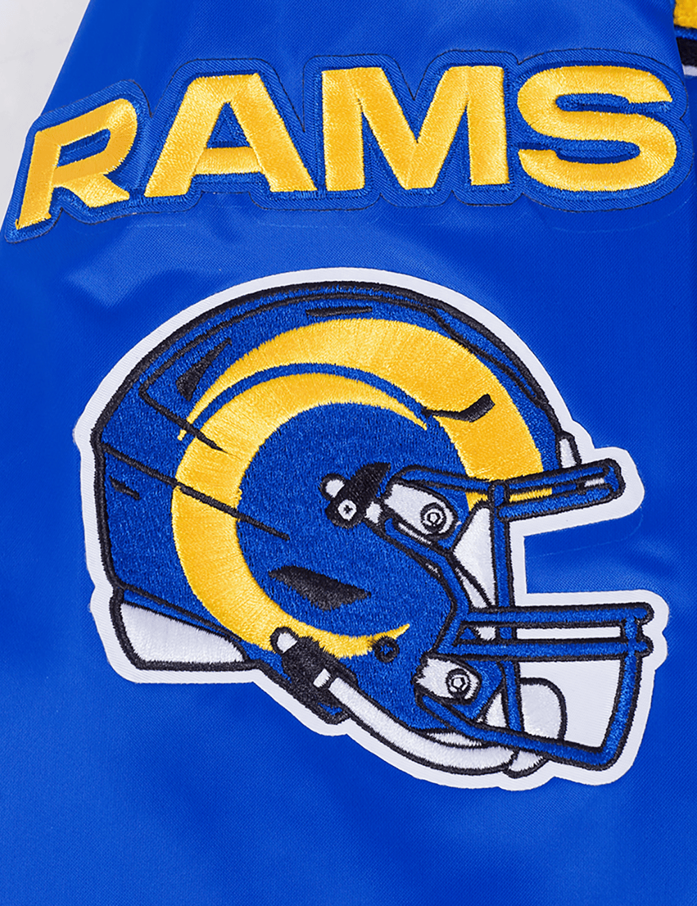 Pro Standard Jackets Los Angeles Rams Pro Standard NFL Mash Up Rib Satin Jacket - Blue