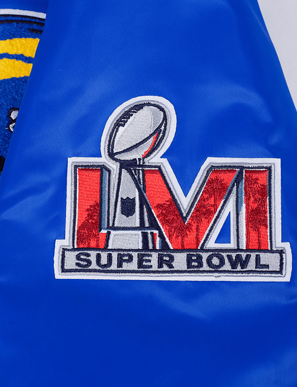 Pro Standard Jackets Los Angeles Rams Pro Standard NFL Mash Up Rib Satin Jacket - Blue