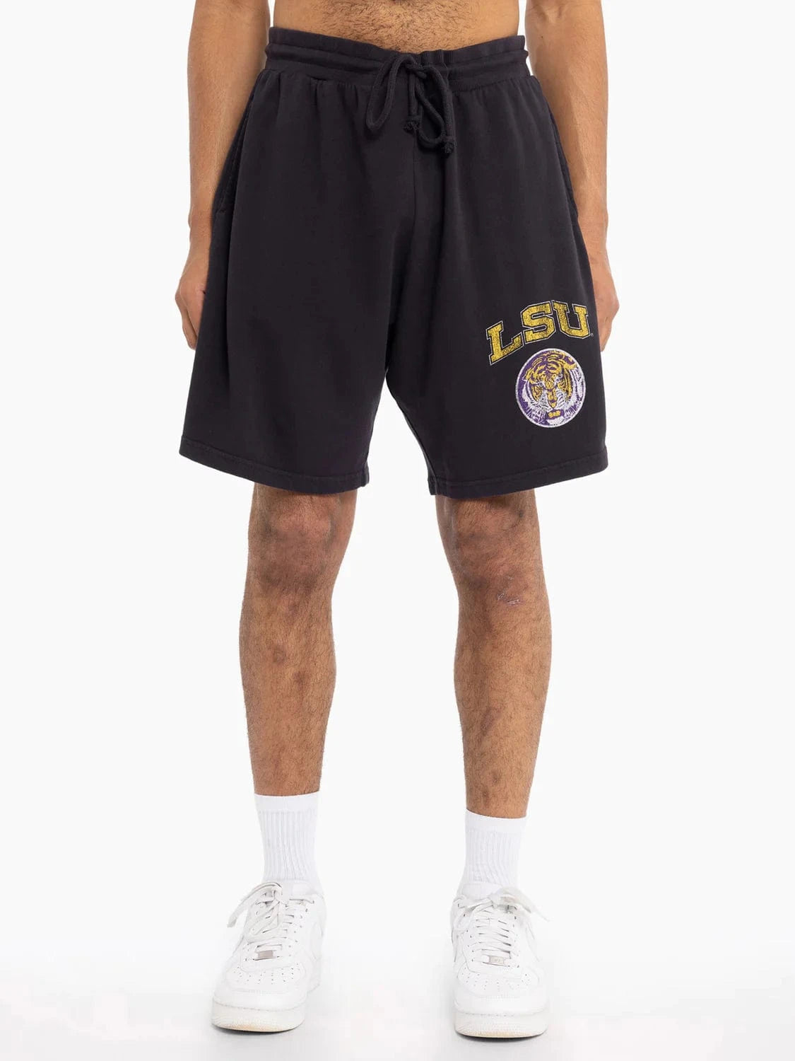 NCAA Branded Shorts LSU Tigers NCAA Emblem Fleece Shorts - Black