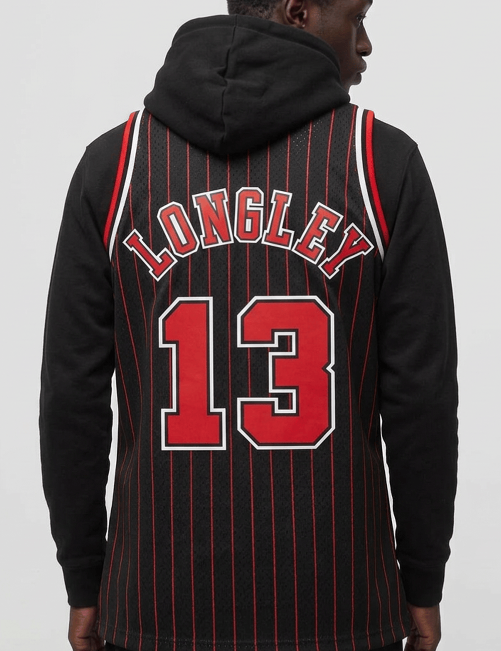 Mitchell And Ness Jerseys Luc Longley Chicago Bulls Mitchell & Ness NBA 95-96 Alt HWC Swingman Jersey - Black