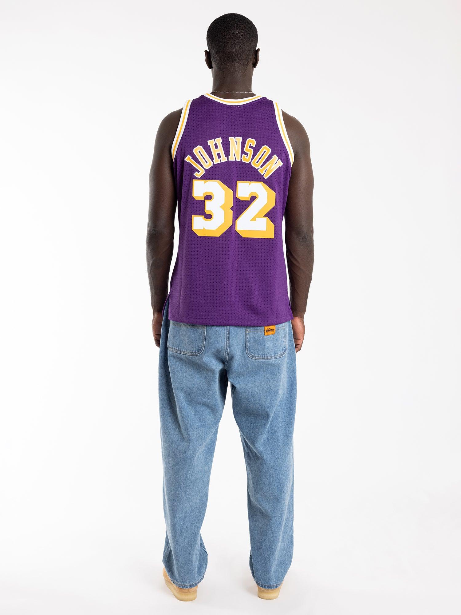 Mitchell And Ness Jerseys Magic Johnson Los Angeles Lakers Mitchell & Ness NBA 84-85 Swingman Jersey - Purple