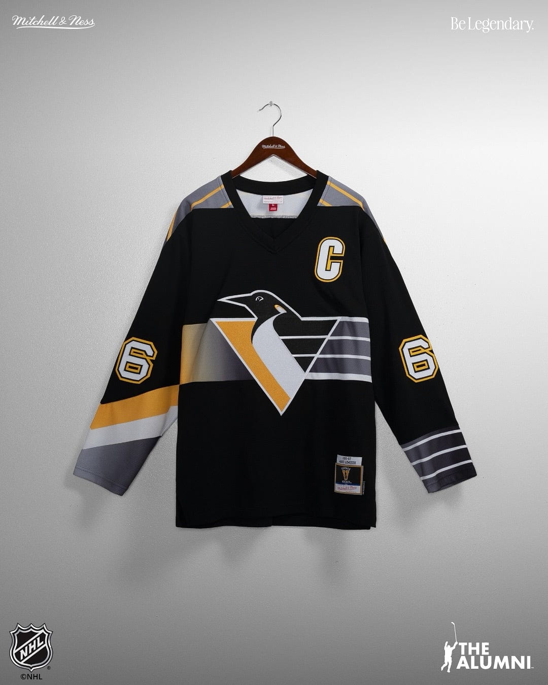 Mitchell And Ness Jerseys Mario Lemieux Pittsburgh Penguins Mitchell & Ness NHL 96 Alt Power Play Jersey - Black