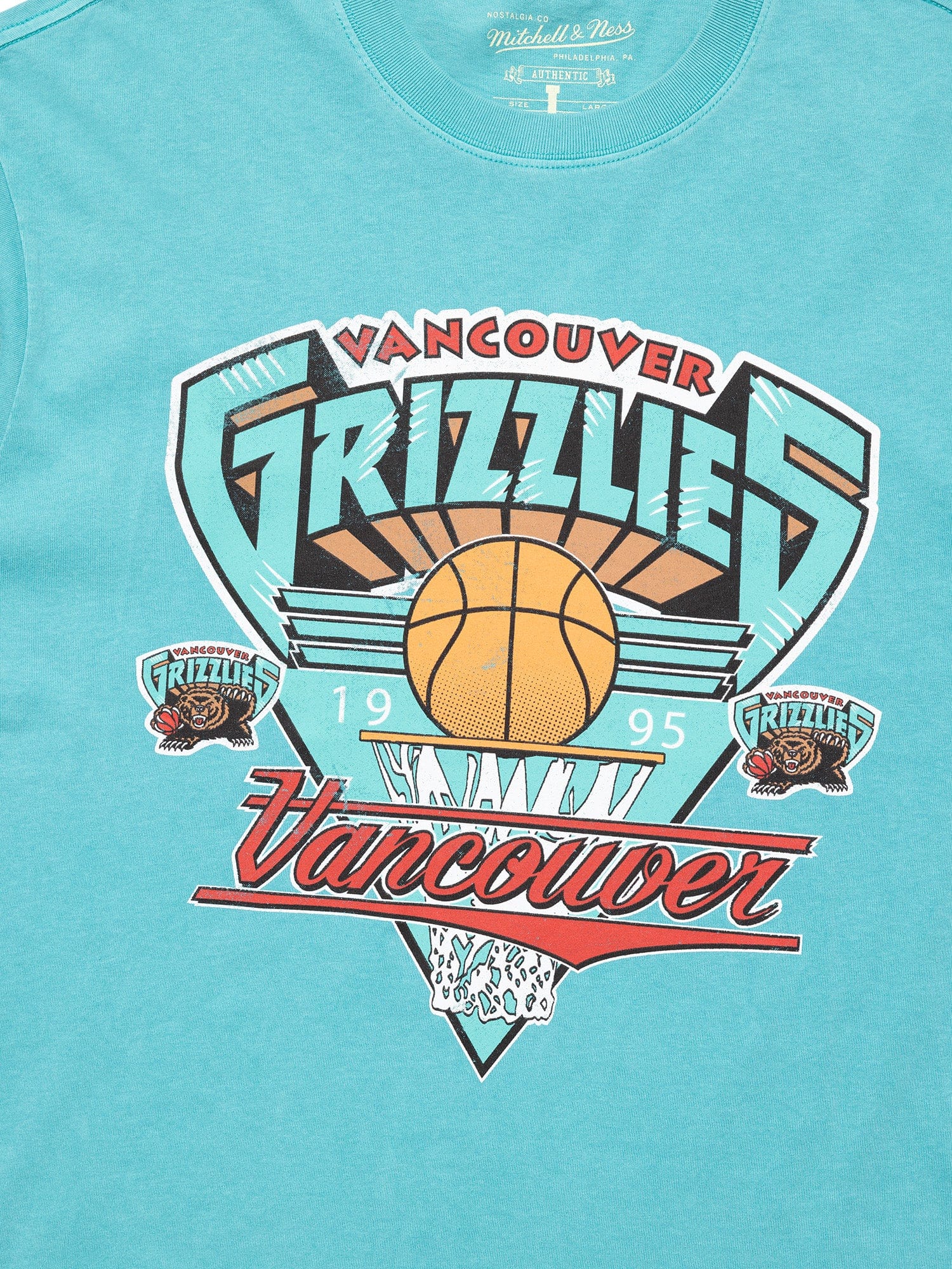 Mitchell And Ness T-Shirts Memphis Grizzlies Mitchell & Ness NBA 96 Season Vintage T-Shirt - Faded Teal