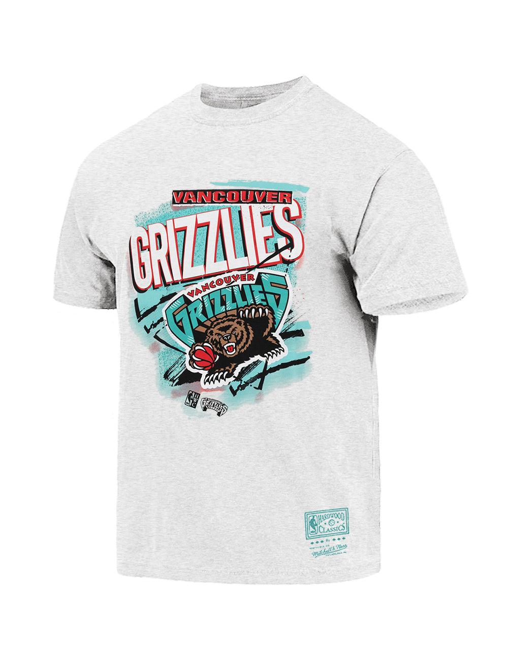 Mitchell And Ness T-Shirts Memphis Grizzlies Mitchell & Ness NBA Abstract Vintage T-Shirt - Silver Marle