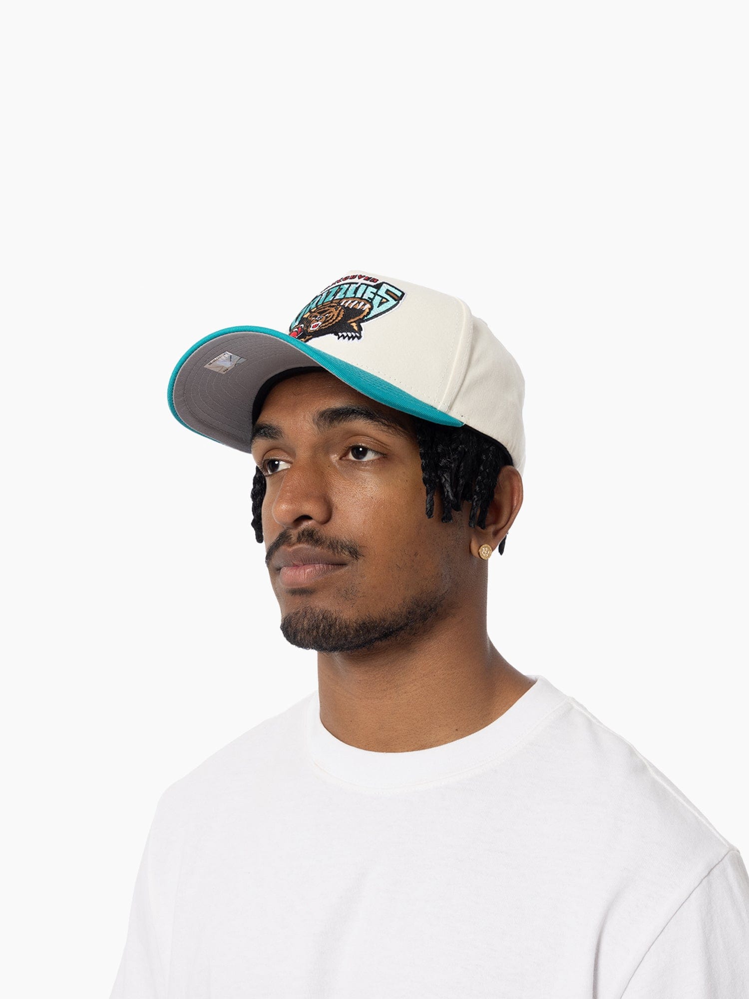 Mitchell And Ness Caps Memphis Grizzlies Mitchell & Ness NBA HWC 2T Pro Pinch Snapback Hat - Cream