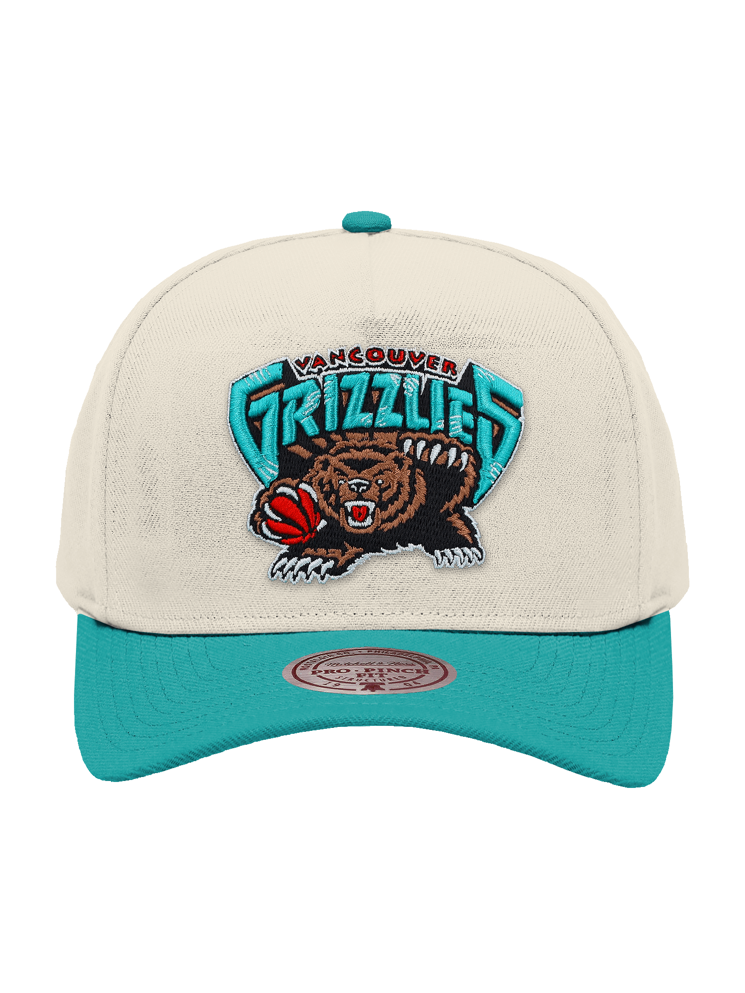 Mitchell And Ness Caps Memphis Grizzlies Mitchell & Ness NBA HWC 2T Pro Pinch Snapback Hat - Cream