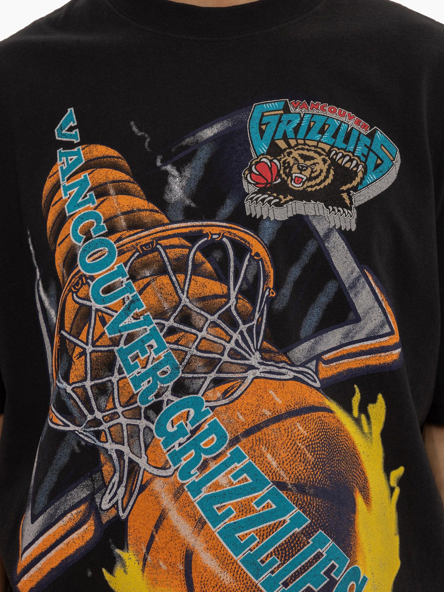 Mitchell And Ness T-Shirts Memphis Grizzlies Mitchell & Ness NBA HWC On Fire Vintage T-Shirt - Faded Black