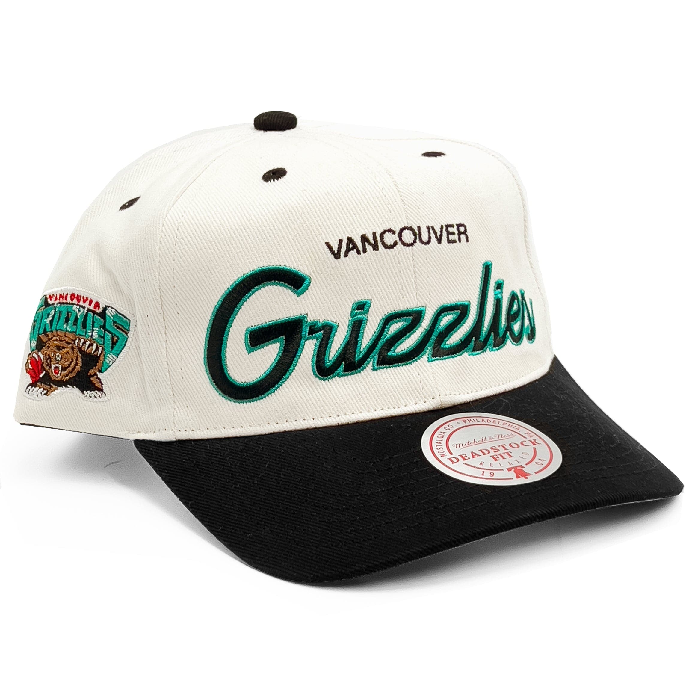 Mitchell And Ness Caps Memphis Grizzlies Mitchell & Ness NBA HWC Script Deadstock Snapback Hat - Off White