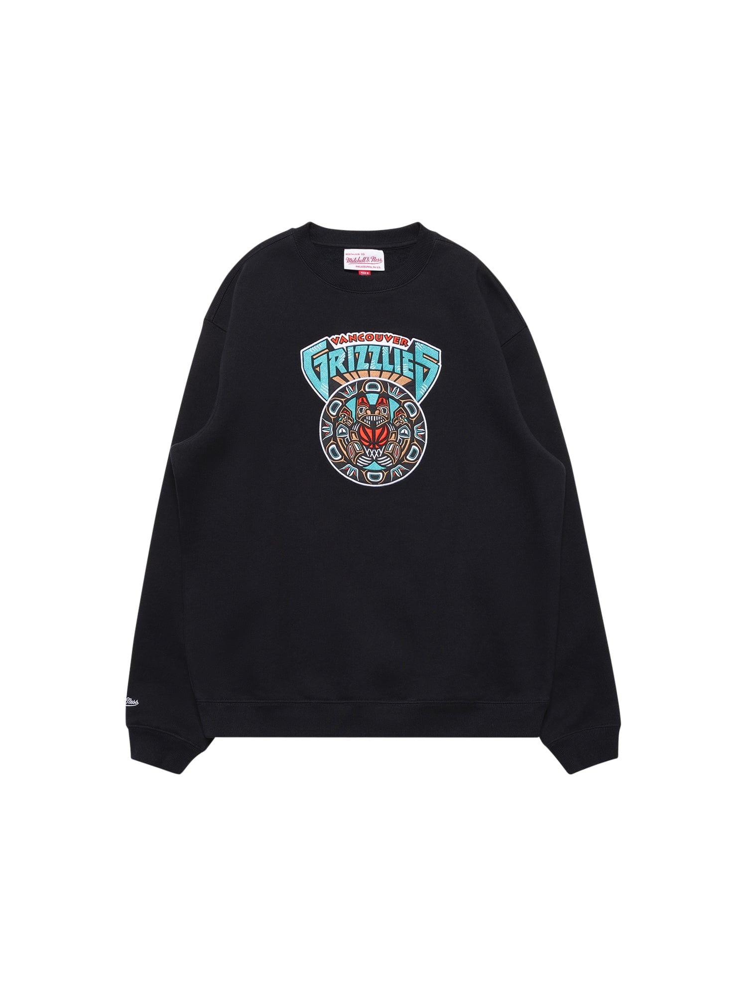Mitchell And Ness Jumpers Memphis Grizzlies Mitchell & Ness NBA Tribal Vintage Crew Jumper - Faded Black