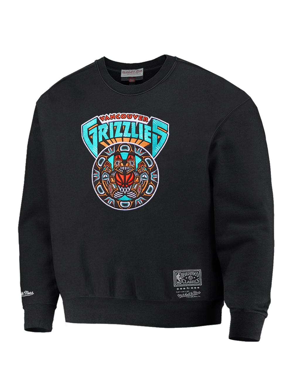 Mitchell And Ness Jumpers Memphis Grizzlies Mitchell & Ness NBA Tribal Vintage Crew Jumper - Faded Black
