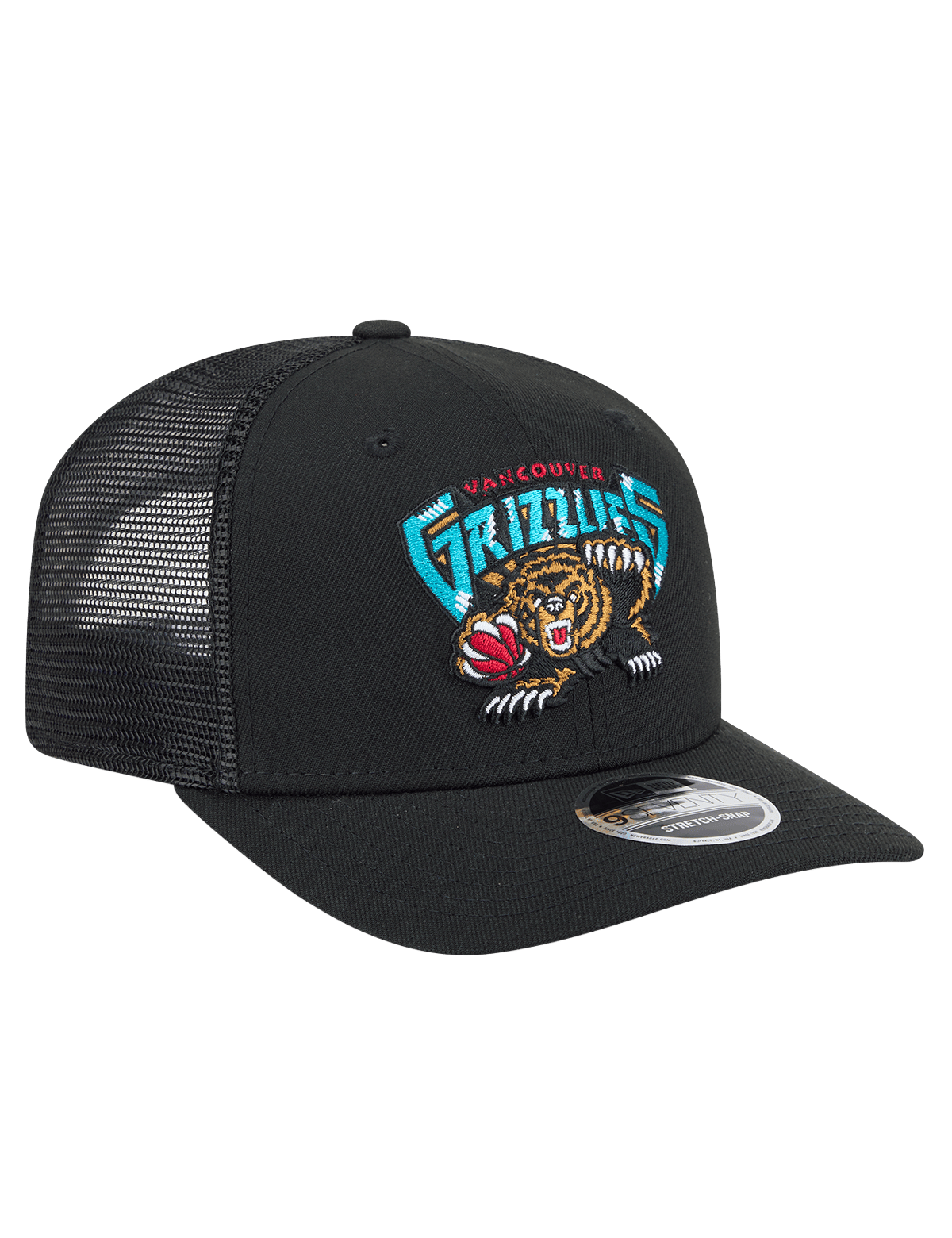 New Era Caps Memphis Grizzlies New Era NBA HWC 9SEVENTY Trucker Stretch Snapback Hat - Black