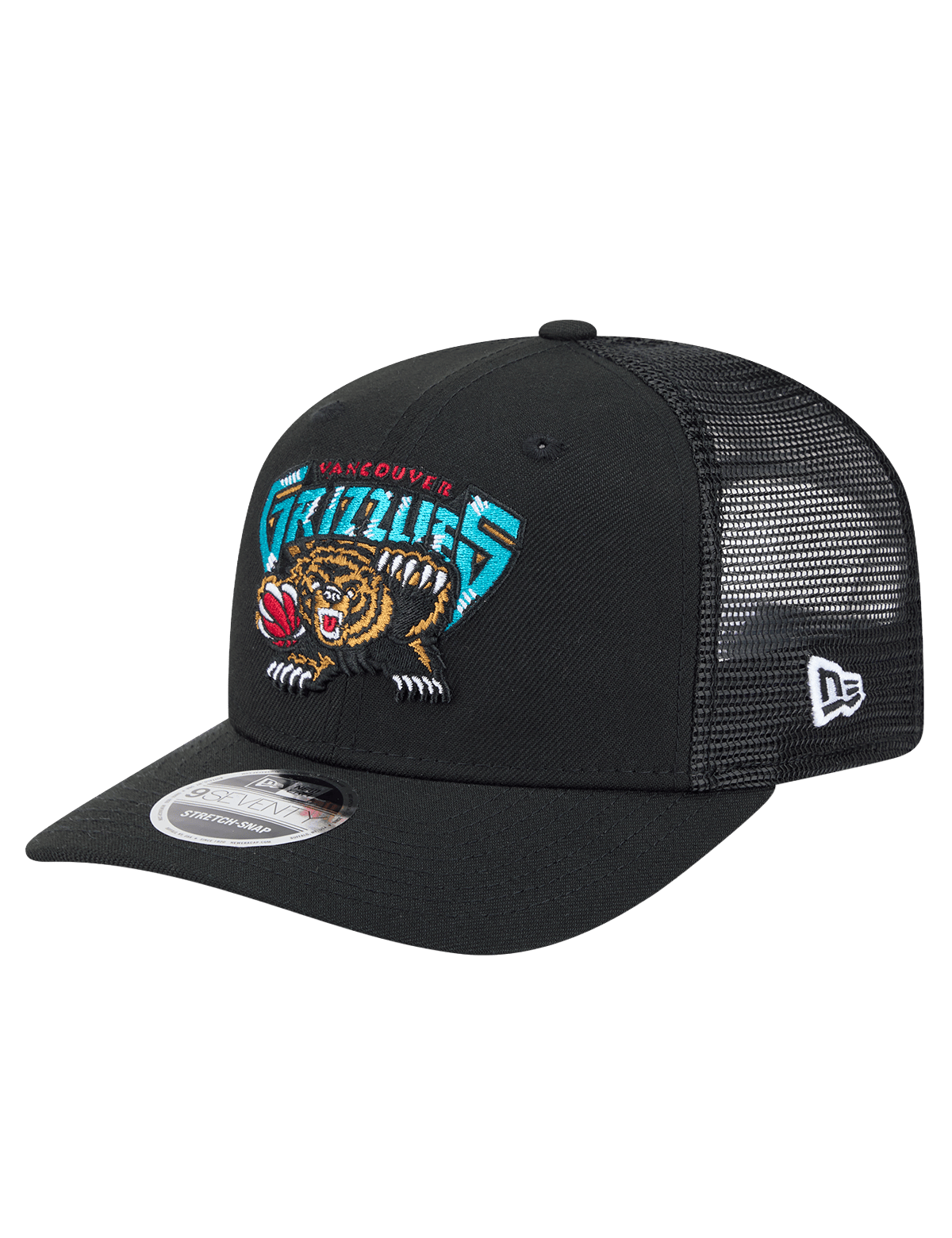 New Era Caps Memphis Grizzlies New Era NBA HWC 9SEVENTY Trucker Stretch Snapback Hat - Black