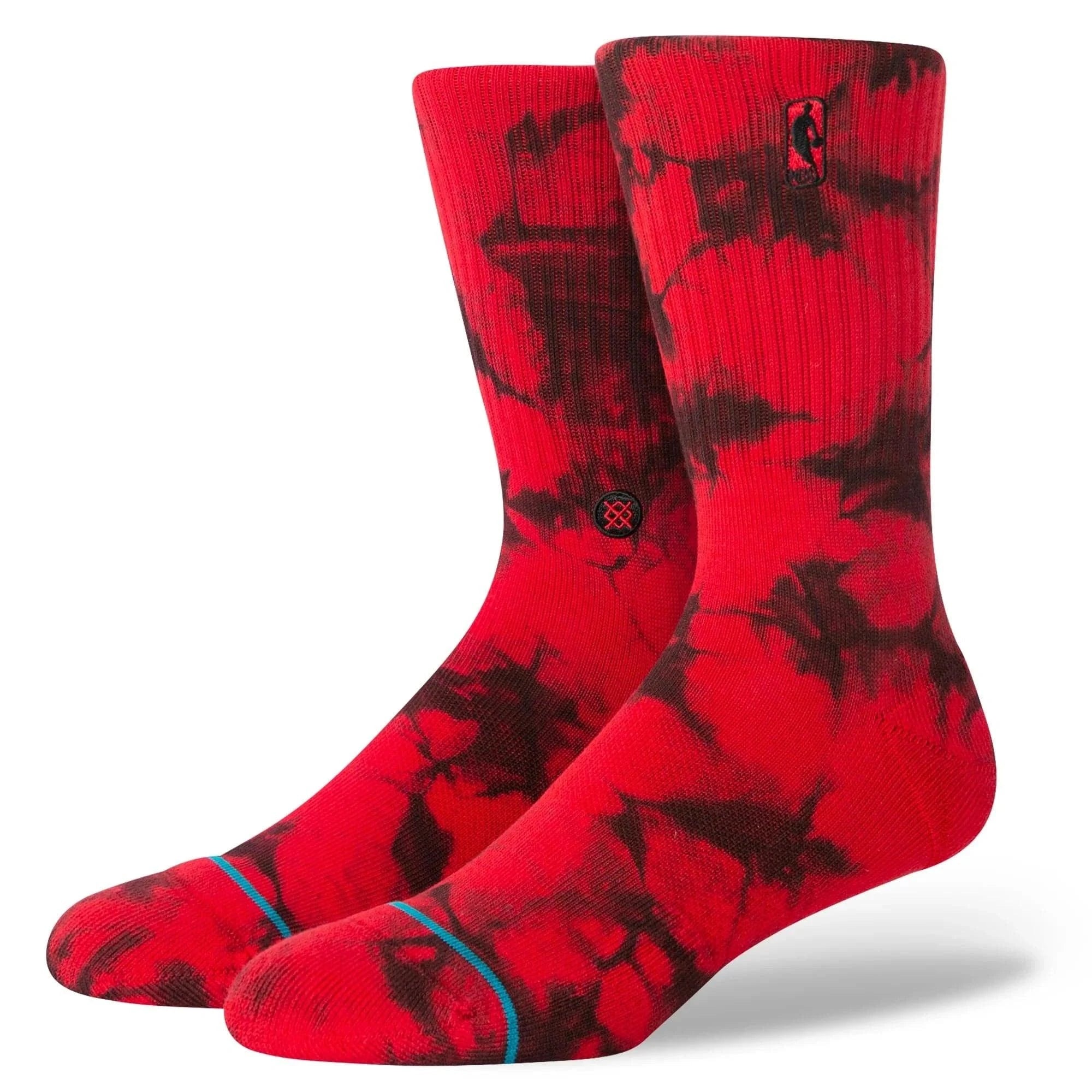 Stance Socks Large (9-12 US) Mens NBA Logoman Dye Stance NBA Crew Socks - Red