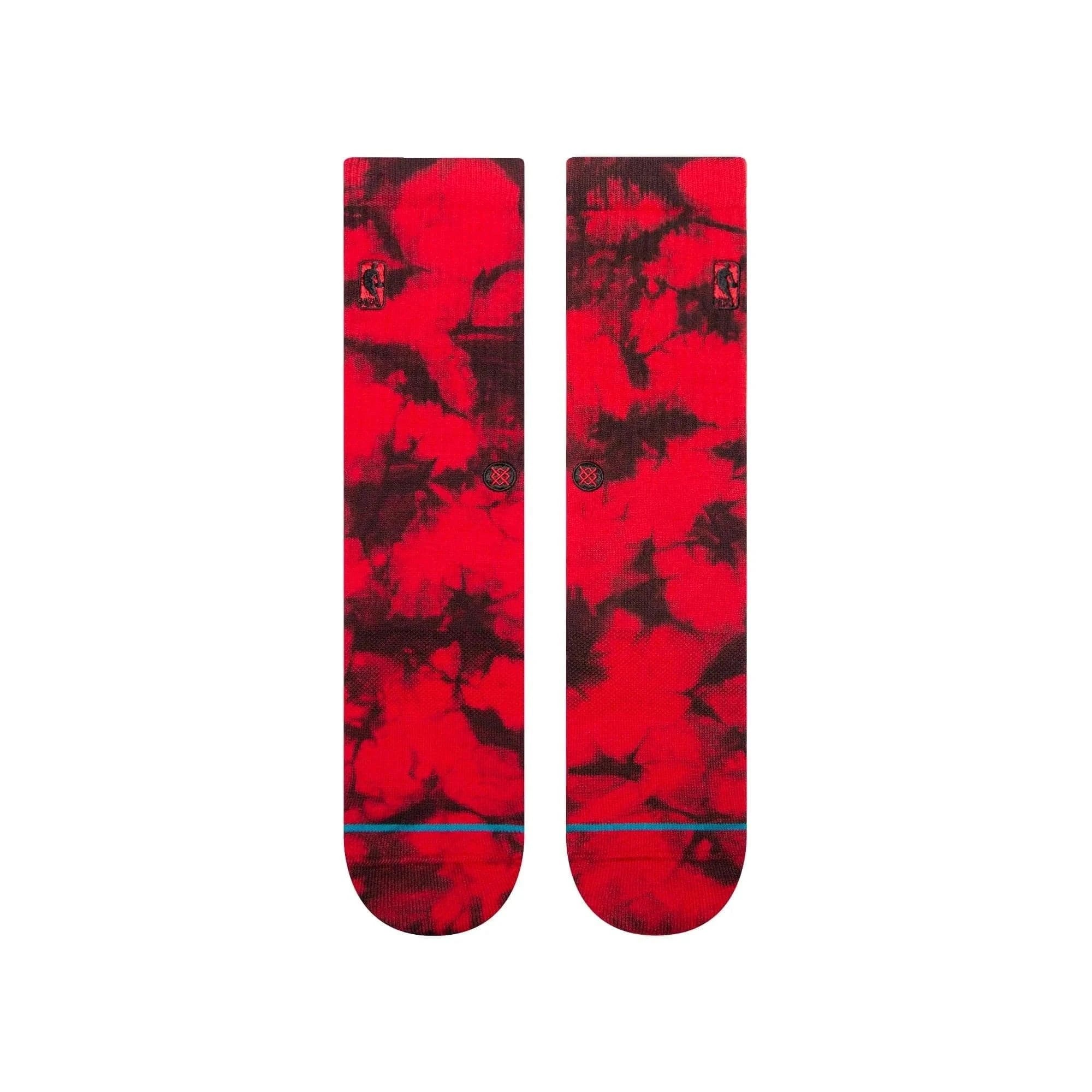 Stance Socks Large (9-12 US) Mens NBA Logoman Dye Stance NBA Crew Socks - Red