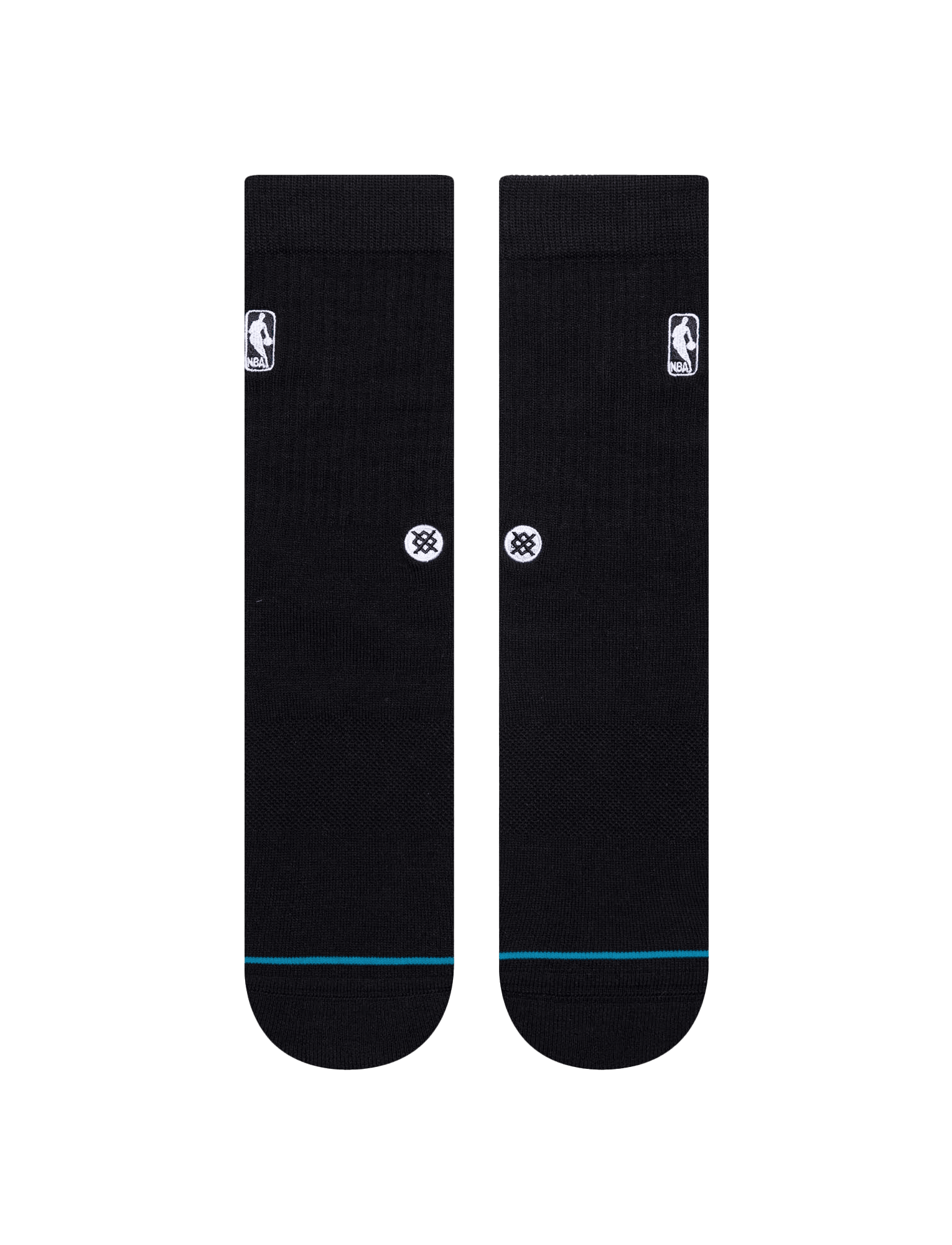 Stance Socks Large (9-12 US) Mens NBA Logoman Stance Black & White Crew Socks - Black