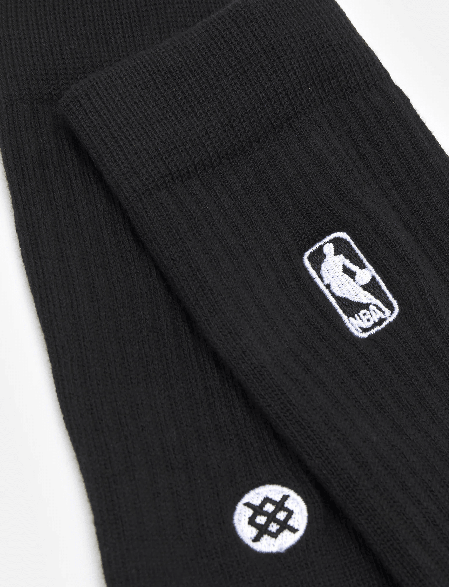 Stance Socks Large (9-12 US) Mens NBA Logoman Stance Black & White Crew Socks - Black