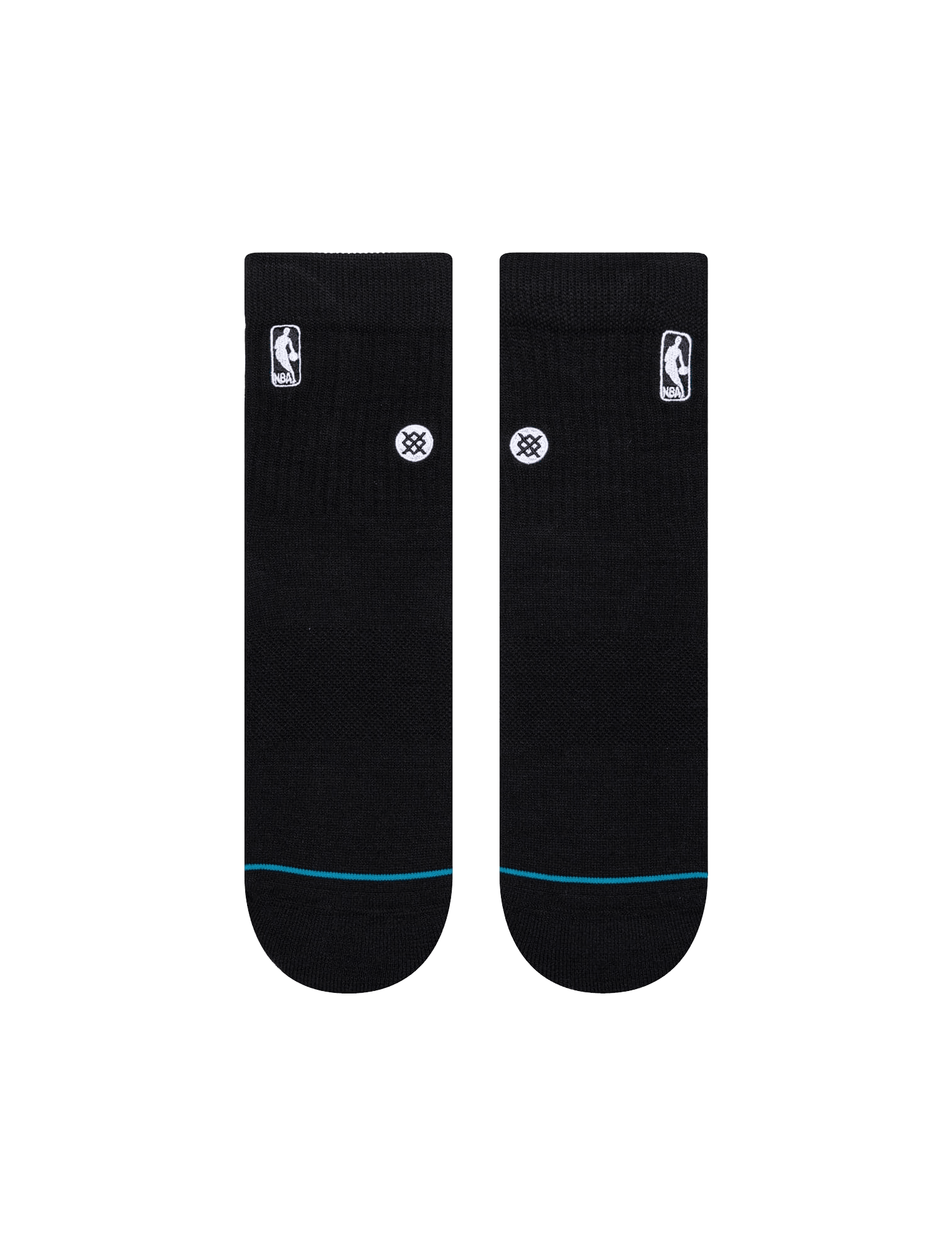 Stance Socks Large (9-12 US) Mens NBA Logoman Stance Black & White Quarter Socks - Black