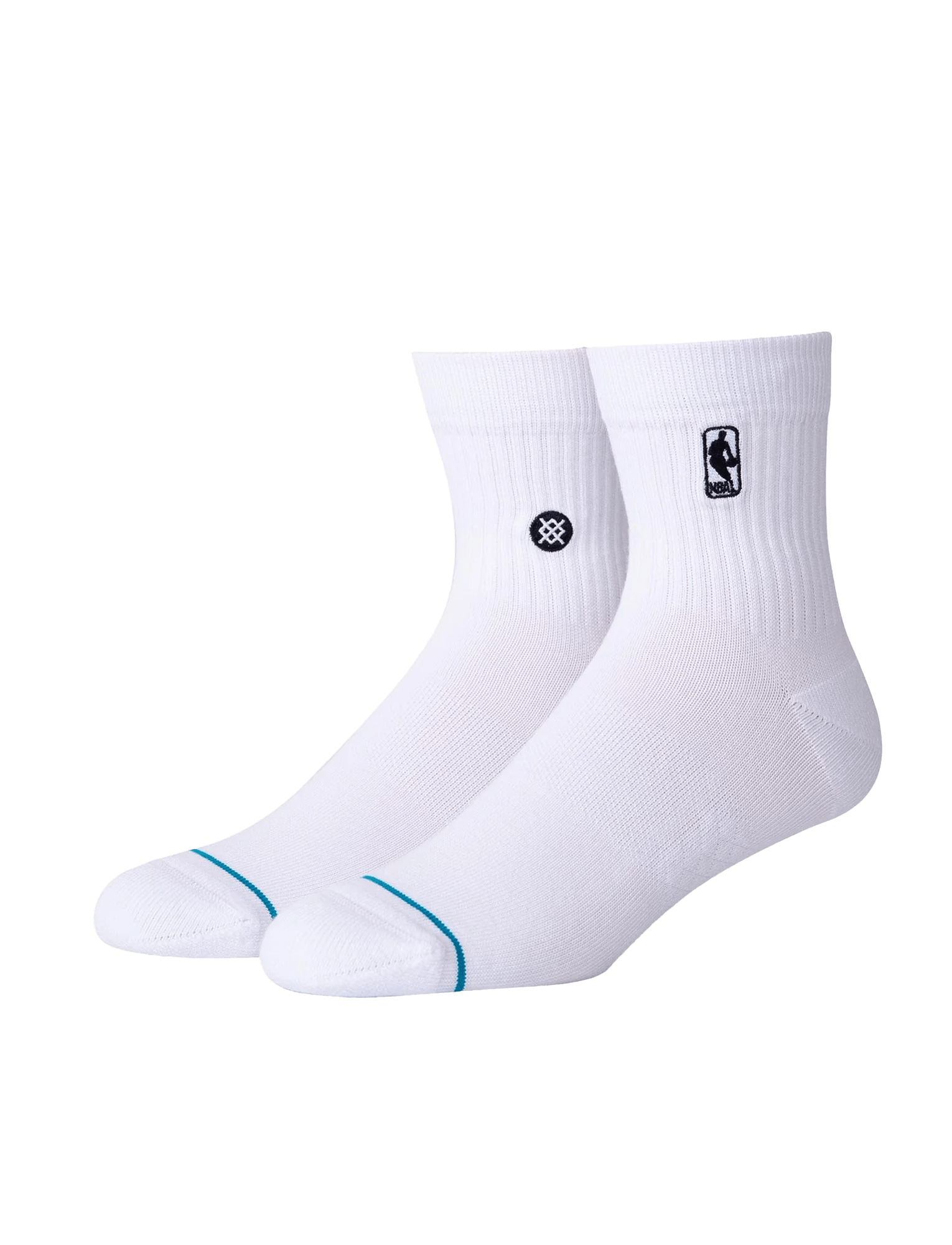 Stance Socks Large (9-12 US) Mens NBA Logoman Stance Black & White Quarter Socks - White