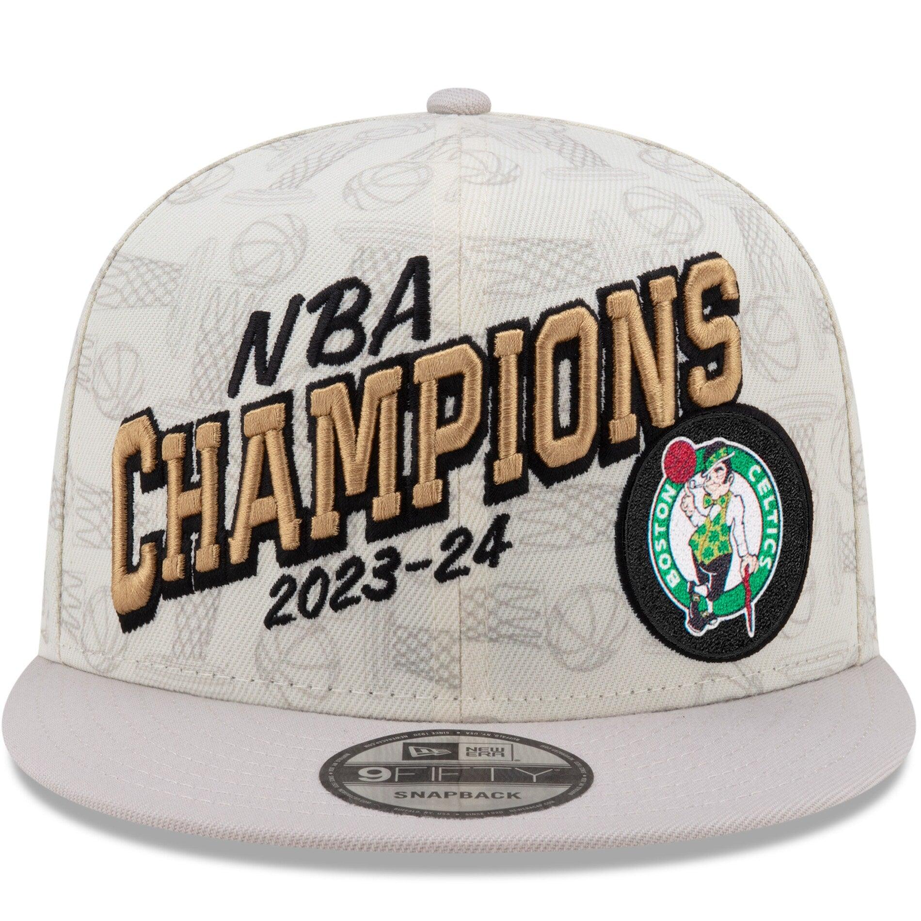 Boston Celtics New Era NBA 24 Champs 9FIFTY Snapback Hat -Cream
