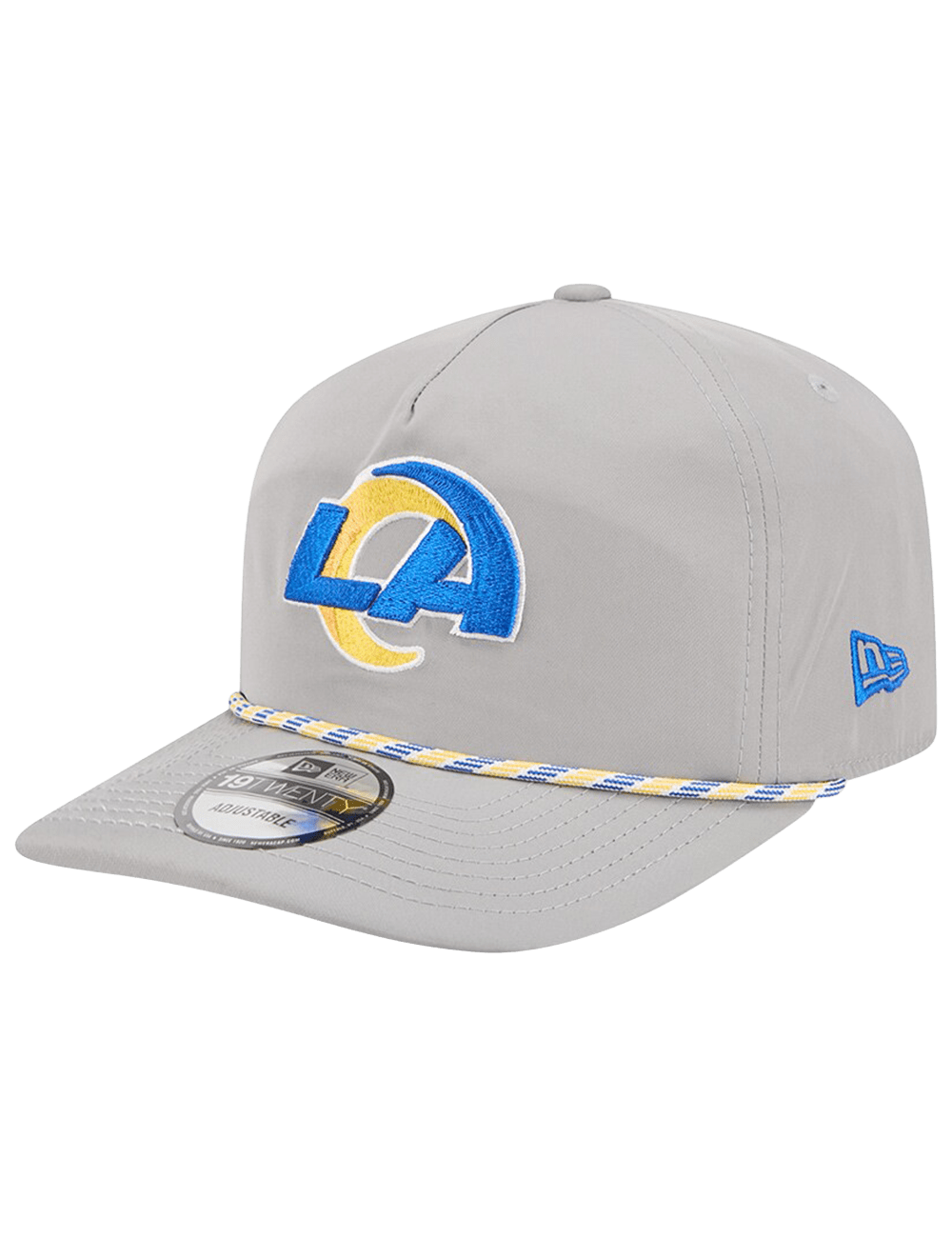 Los Angeles Rams New Era NFL Team Rope 19TWENTY Pre-Curved Snapback Hat - Grey