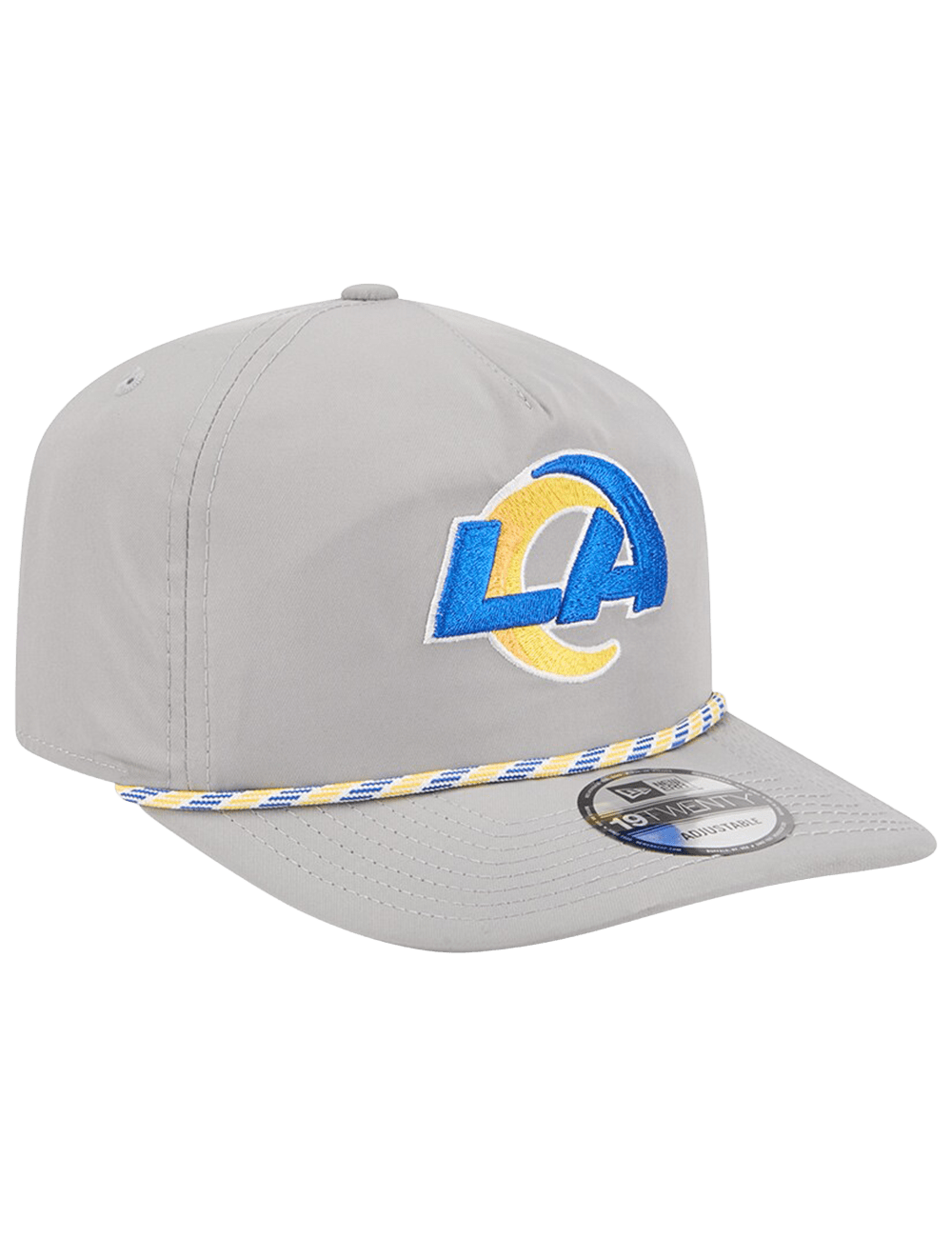 Los Angeles Rams New Era NFL Team Rope 19TWENTY Pre-Curved Snapback Hat - Grey