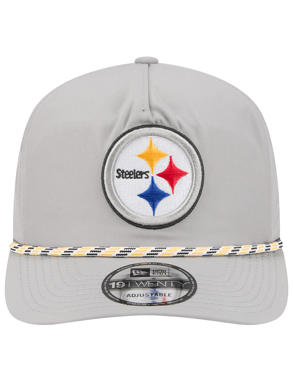 Pittsburgh Steelers New Era NFL Team Rope 19TWENTY Pre-Curved Snapback Hat - Grey
