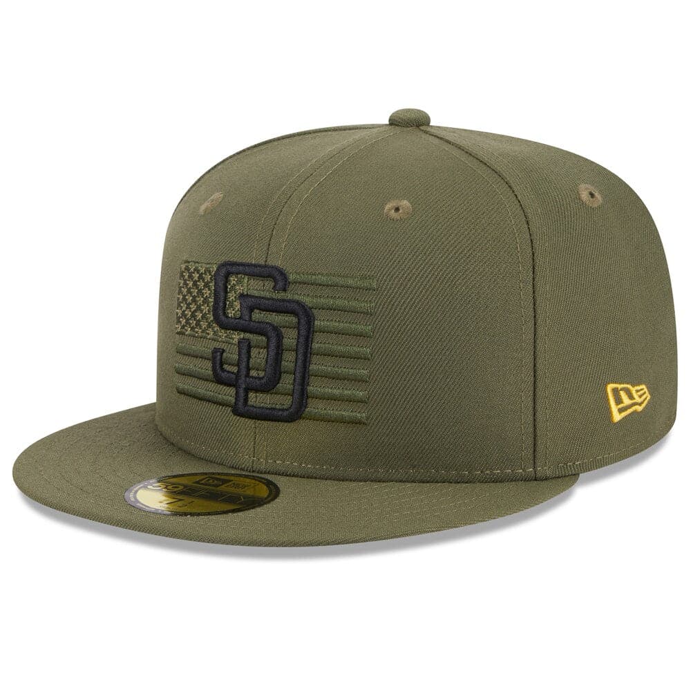 San Diego Padres New Era MLB 2023 Armed Forces 59FIFTY Fitted Hat - Army