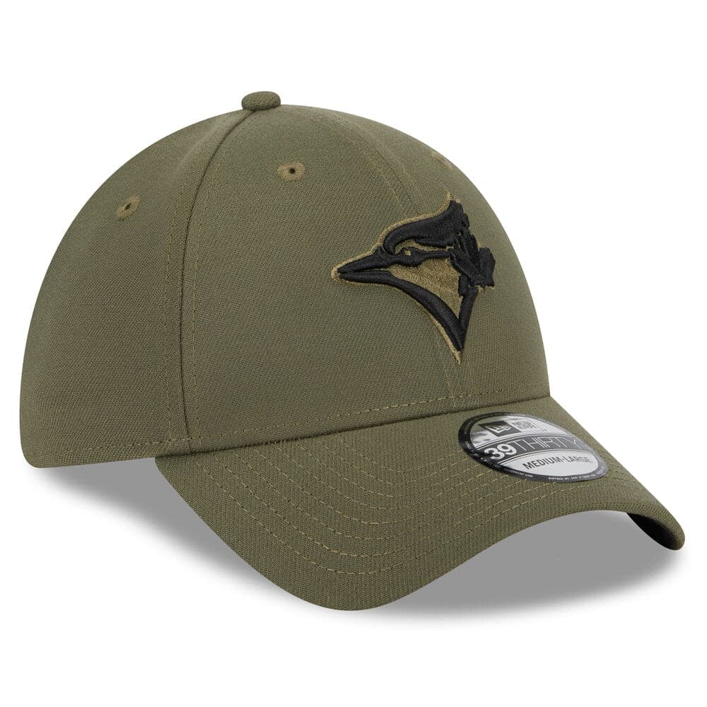 Toronto Blue Jays New Era MLB 2023 Armed Forces 39THIRTY Stretch-Fit Hat - Army