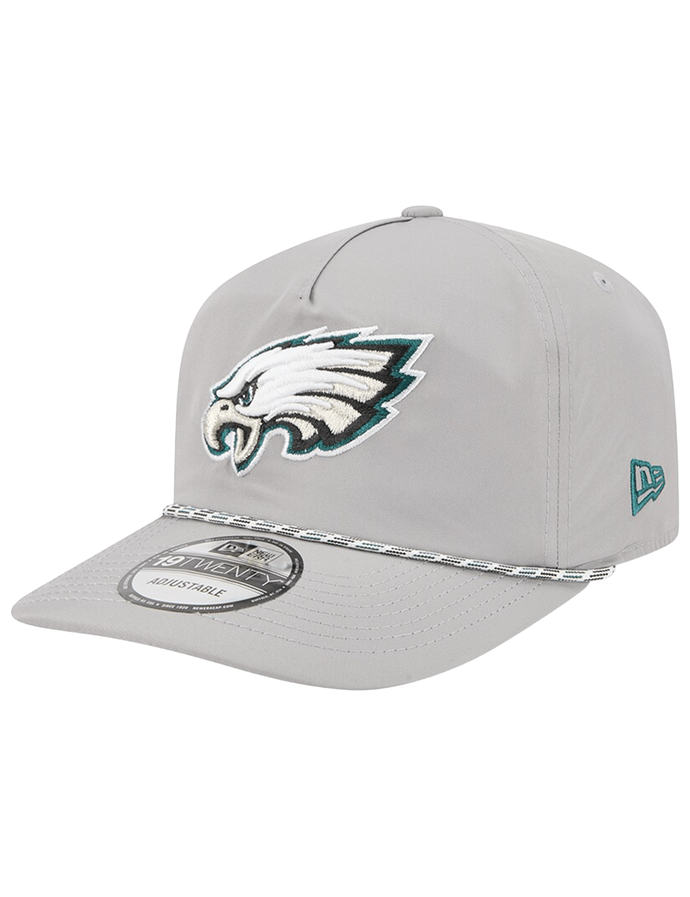 Philadelphia Eagles New Era NFL Team Rope 19TWENTY Pre-Curved Snapback Hat - Grey