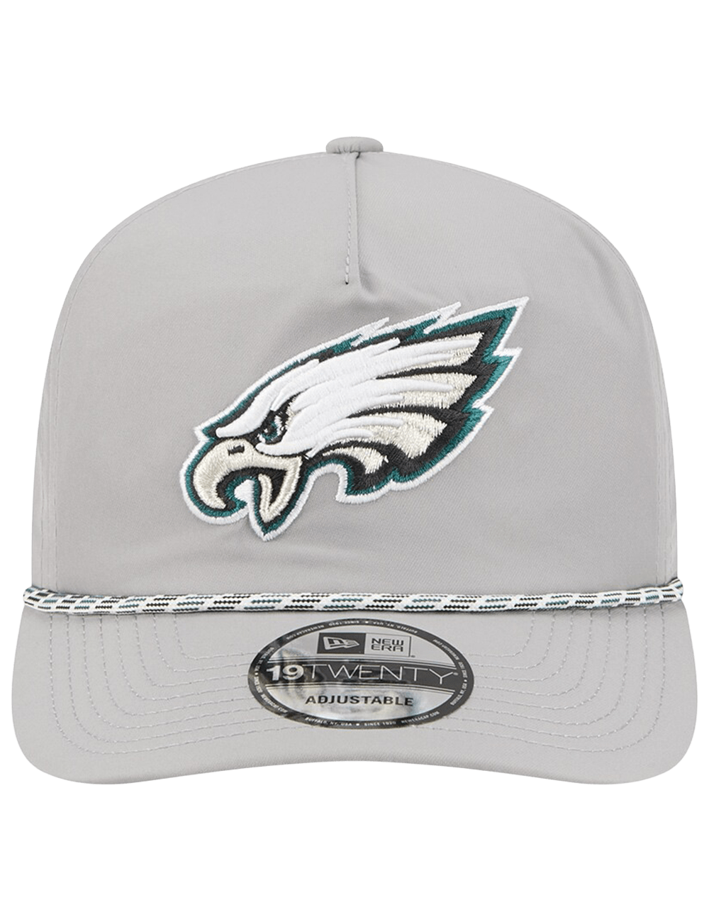 Philadelphia Eagles New Era NFL Team Rope 19TWENTY Pre-Curved Snapback Hat - Grey