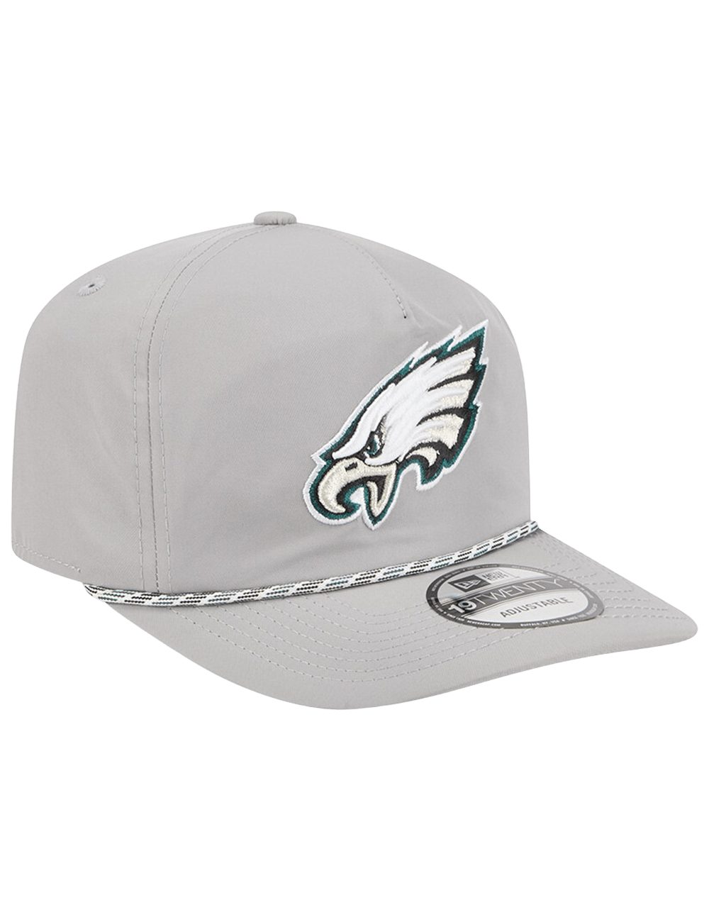 Philadelphia Eagles New Era NFL Team Rope 19TWENTY Pre-Curved Snapback Hat - Grey