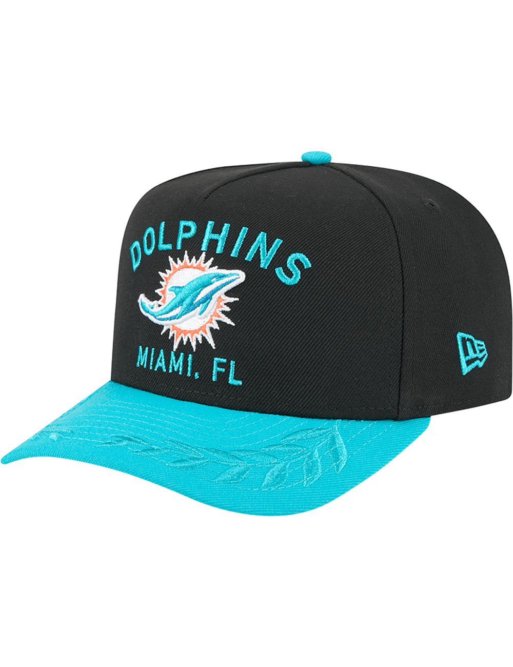 New Era Caps Miami Dolphins New Era NFL 25 Draft Pre-Curved 9FIFTY A-Frame Snapback Hat - Black