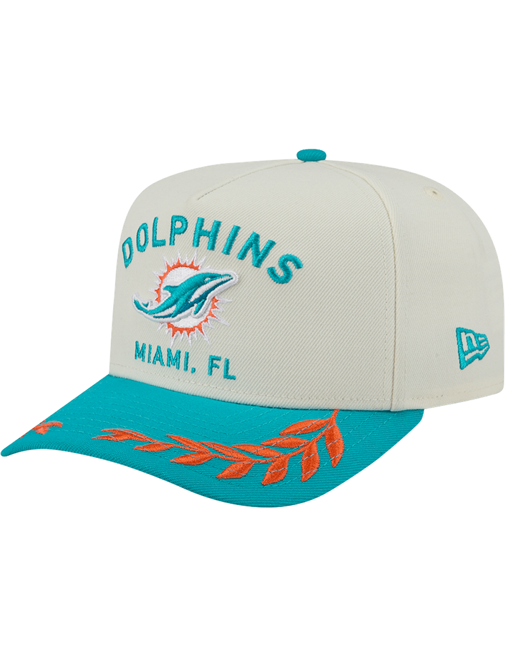 New Era Caps Miami Dolphins New Era NFL 25 Draft Pre-Curved 9FIFTY A-Frame Snapback Hat - Chrome