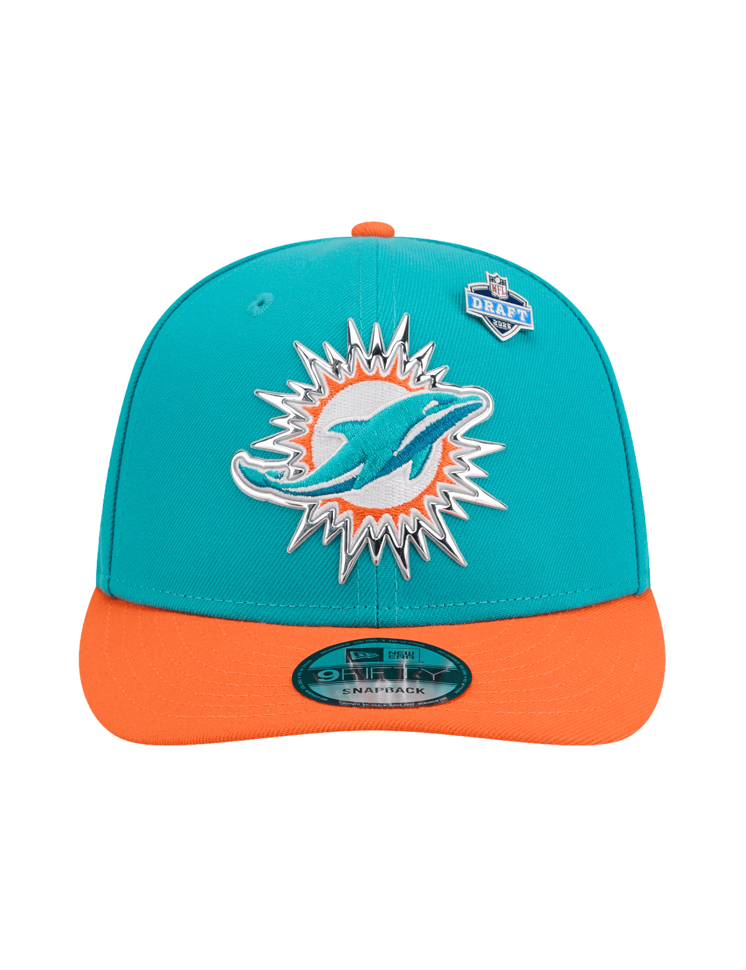 New Era Caps OSFM Miami Dolphins New Era NFL Draft 26 9FIFTY Pre-Curved Snapback Hat