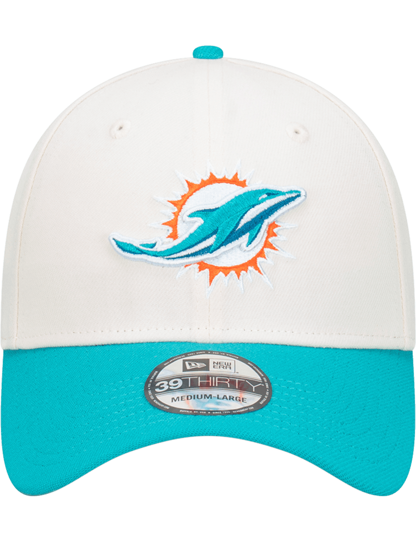 New Era Caps Miami Dolphins New Era NFL Team 2T 39THIRTY Stretch-Fit Hat - Chrome