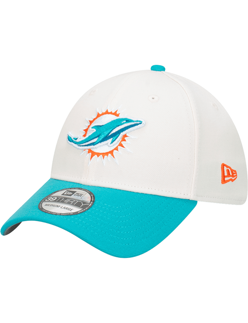 New Era Caps Miami Dolphins New Era NFL Team 2T 39THIRTY Stretch-Fit Hat - Chrome