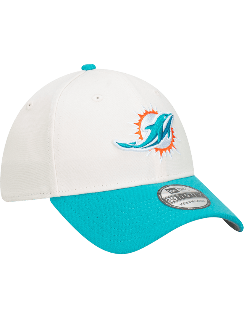 New Era Caps Miami Dolphins New Era NFL Team 2T 39THIRTY Stretch-Fit Hat - Chrome