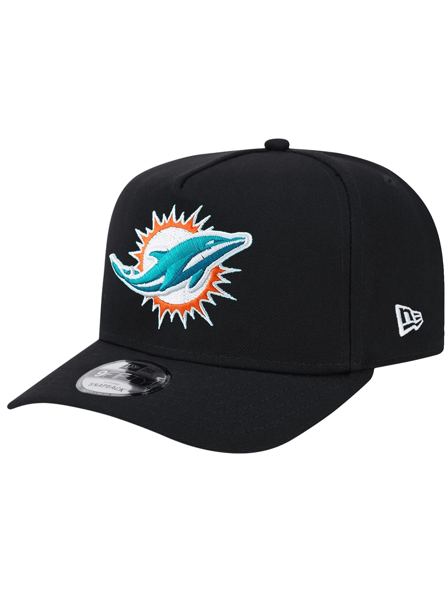 New Era Caps Miami Dolphins New Era NFL Team 9FIFTY A-Frame Pre-Curved Snapback Hat - Black
