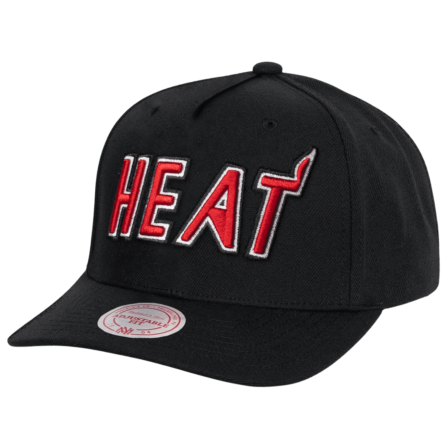 Mitchell And Ness Caps Miami Heat Mitchell & Ness NBA HWC Wordmark MVP Snapback Hat - Black