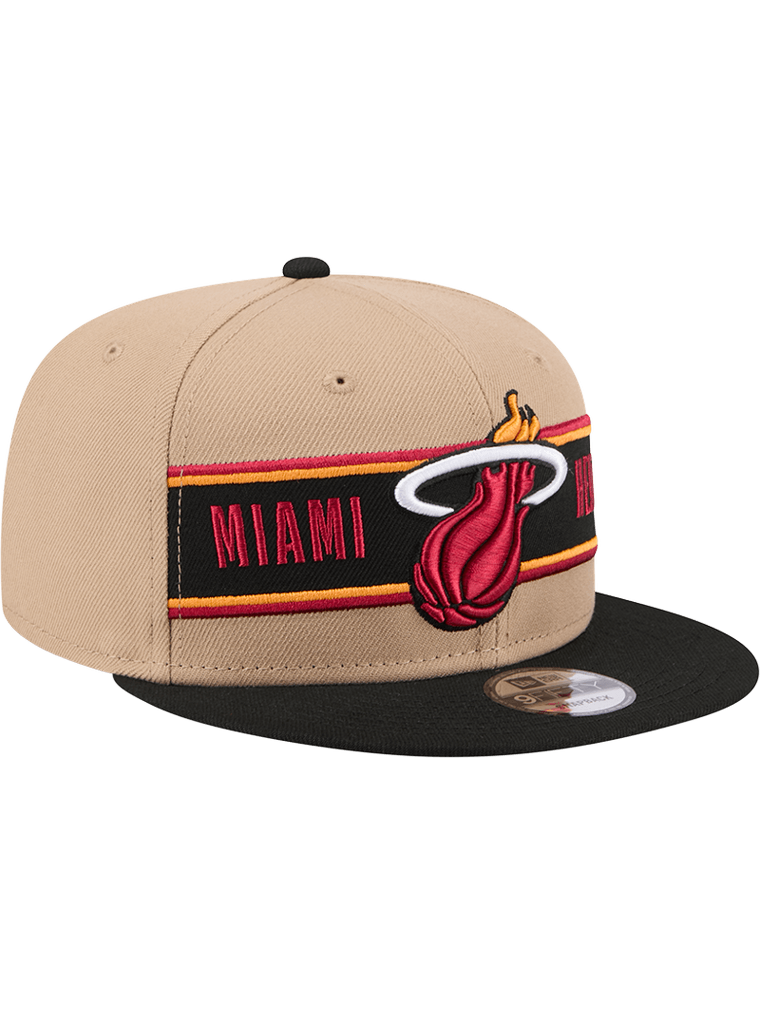 New Era Caps Miami Heat New Era NBA 24 Draft 9FIFTY Snapback Hat - Tan