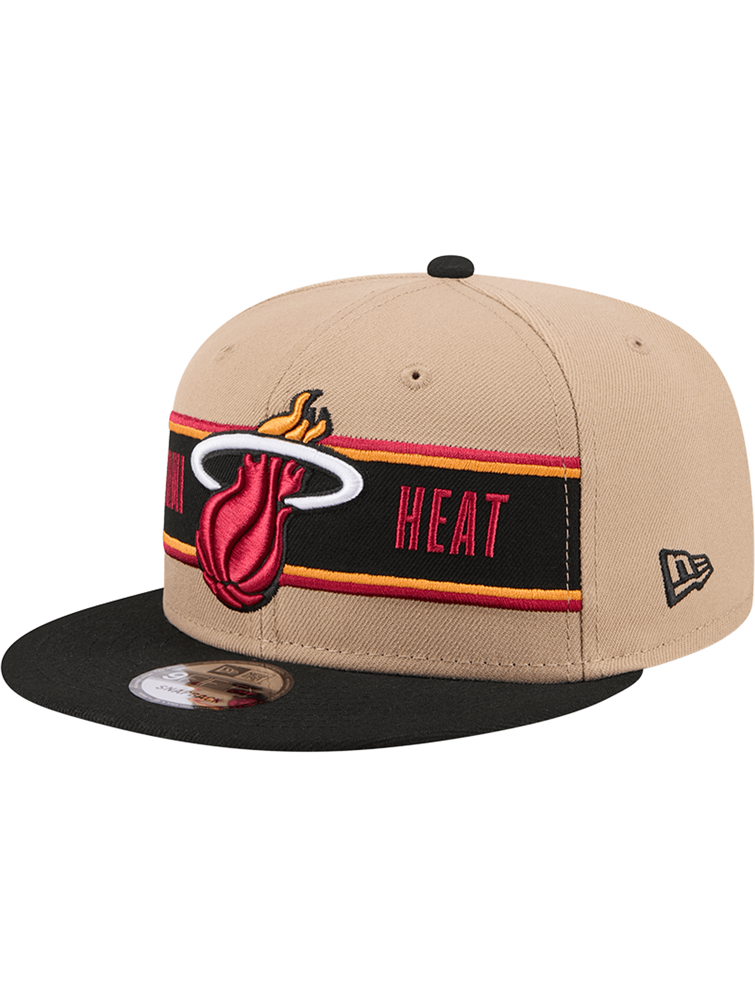 New Era Caps Miami Heat New Era NBA 24 Draft 9FIFTY Snapback Hat - Tan