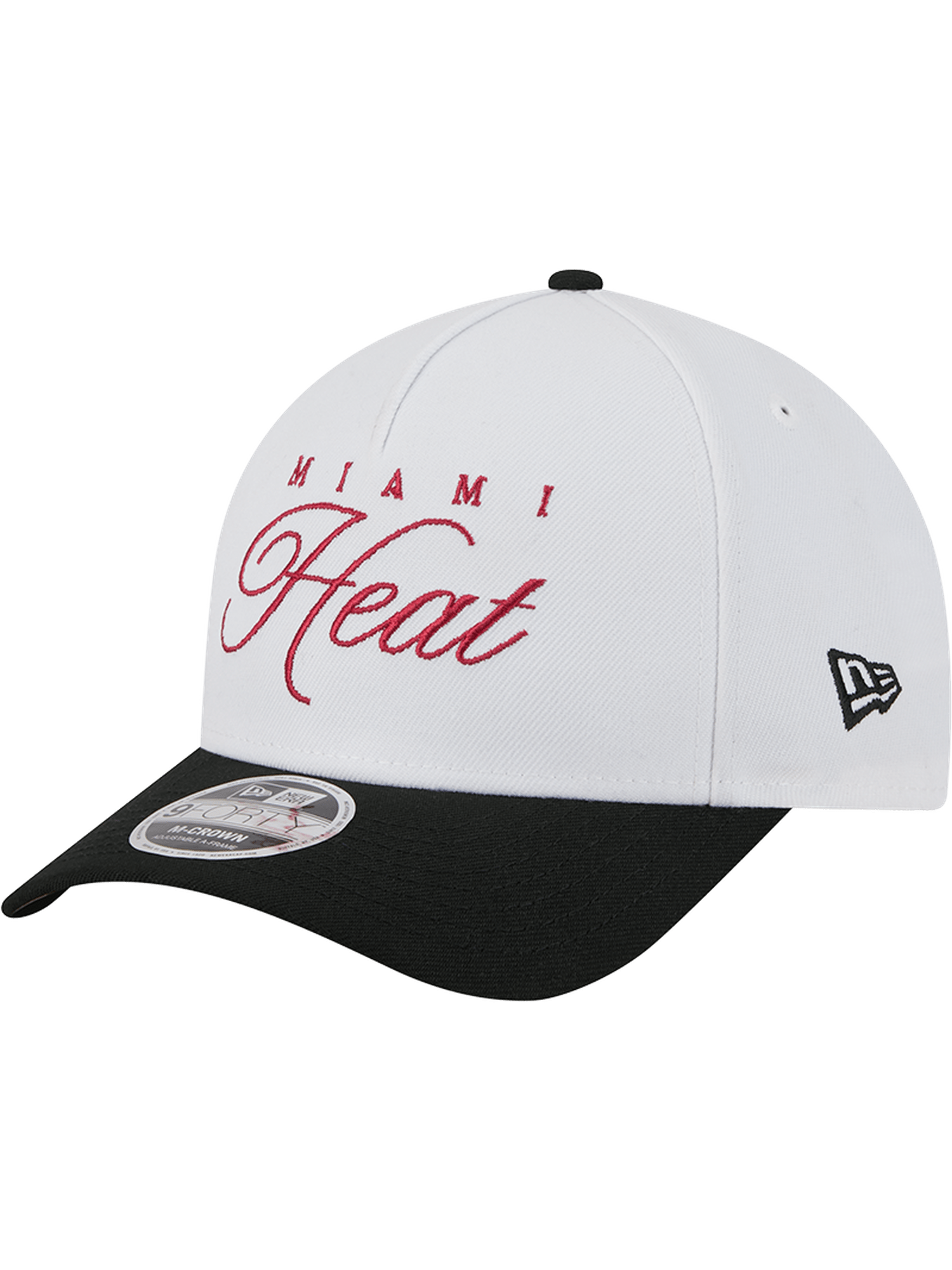 New Era Caps Miami Heat New Era NBA 25 Draft 9FORTY M-Crown A-Frame Snapback Hat - White