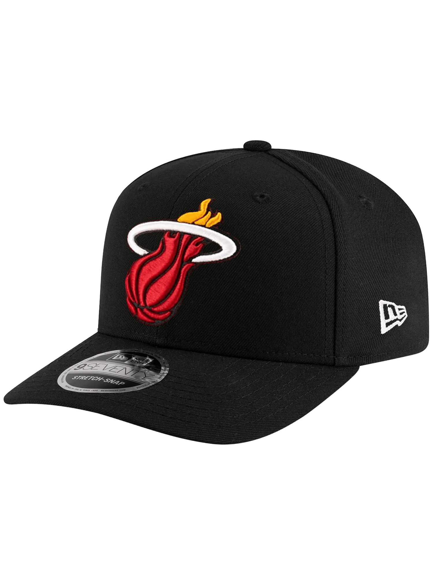 New Era Caps OSFA Miami Heat New Era NBA Team 9SEVENTY Stretch-Snapback Hat - Black