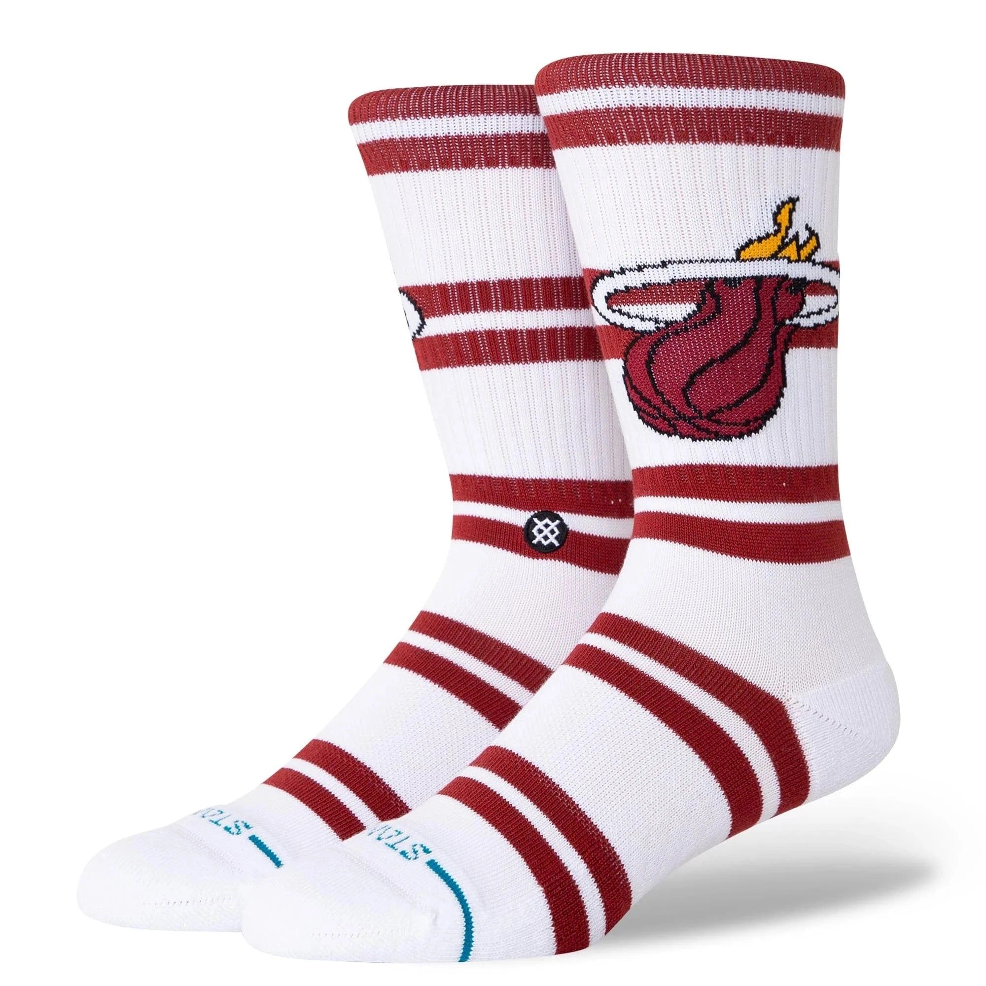 Stance Socks Large (9-12 US) Miami Heat Stance NBA Team Prep Crew Socks