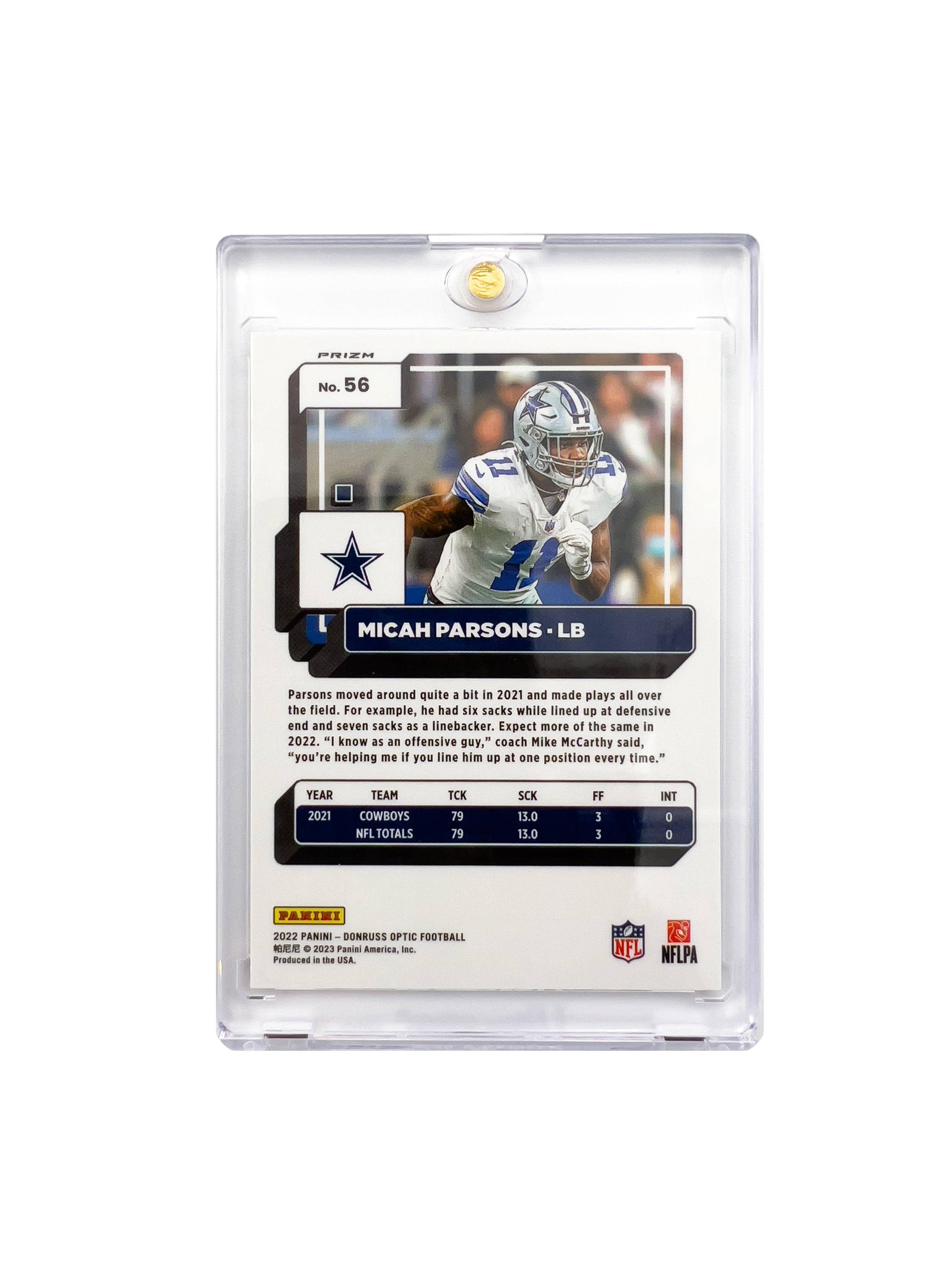 Panini Cards Micah Parsons Dallas Cowboys Panini NFL Optic 22 Holo Card