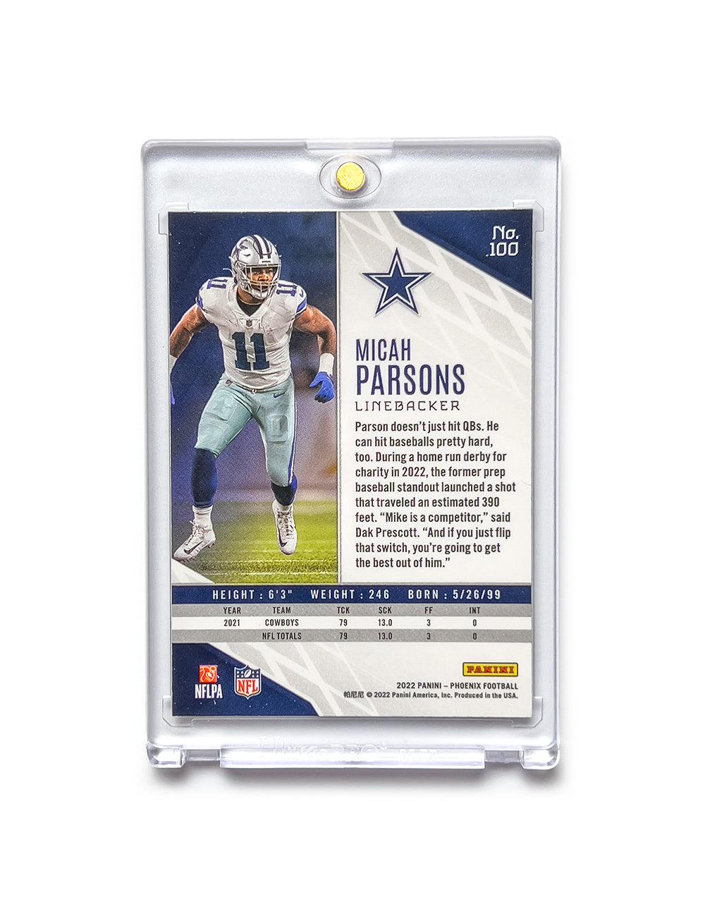 Panini Cards Micah Parsons Dallas Cowboys Panini NFL Phoenix Silver Lazer Card